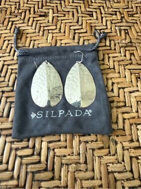 Silpada Silver Hammered Teardrop Dangle Earrings